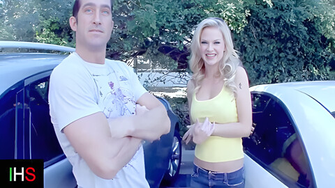 Beautiful Blonde Girl With Blue Eyes Takes A Huge Cock