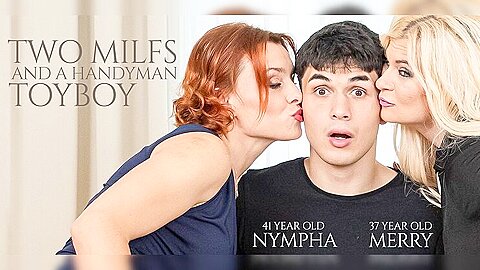 Merry Nympha – Toyboy Handyman Got Lured Into A Wild Threesome With 37 Year Old Milfs Merry And 41 Year Old Nympha – Bruno Baxter